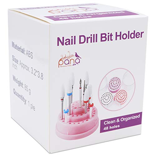 PANA Nail Drill Bit Holder Stand Display Organizer- Dust Proof Storage Contai...