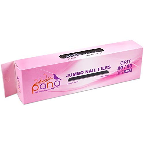 PANA USA 10 pcs Professional Nail Files Buffers JUMBO Size Double Sided Emery...