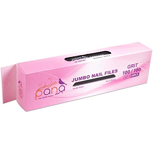 PANA USA 10 pcs Professional Nail Files Buffers JUMBO Size Double Sided Emery...
