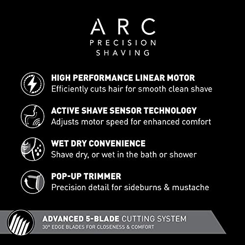 Panasonic Arc5 Electric Razor, Men's 5-Blade Cordless with Shave Sensor Techn...
