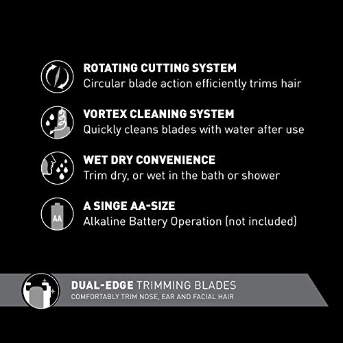 Panasonic Men’s Ear and Nose Hair Trimmer, Wet Dry Hypoallergenic Dual Edge B...