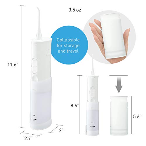 Panasonic Portable Water Flosser, 2-Speed Battery-Operated Oral Irrigator wit...