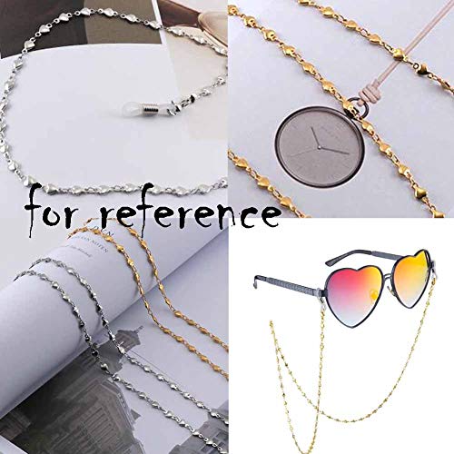 Vintage Eyeglass Chain Strap Metal Beads Heart Shape Glasses Holder Cord Eyew...