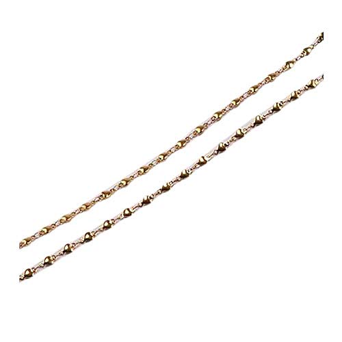 Vintage Eyeglass Chain Strap Metal Beads Heart Shape Glasses Holder Cord Eyew...