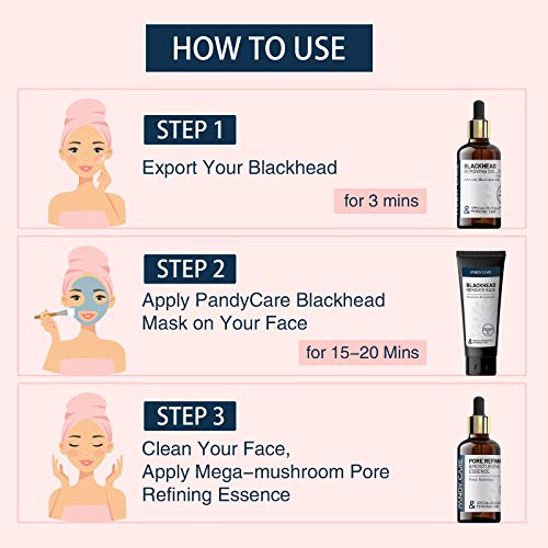 Blackhead Remover Mask, Bamboo Charcoal Peel Off Face Mask - PandyCare 4-in-1...