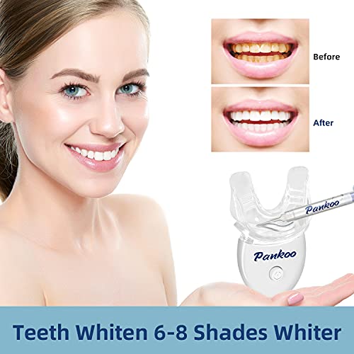 Teeth Whitening Kit with LED Light, 10 Teeth Whitening Gels, 2 Silicone Mouth...