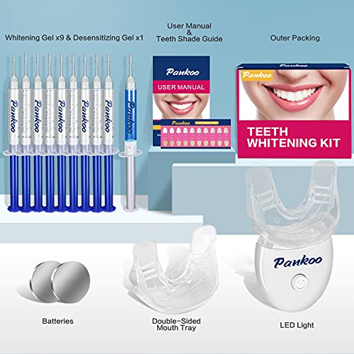 Teeth Whitening Kit with LED Light, 10 Teeth Whitening Gels, 2 Silicone Mouth...