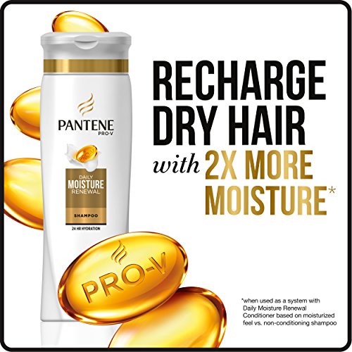 Pantene Moisturizing Shampoo 25.4 OZ and Silicon-Free Conditioner 24 OZ for D...