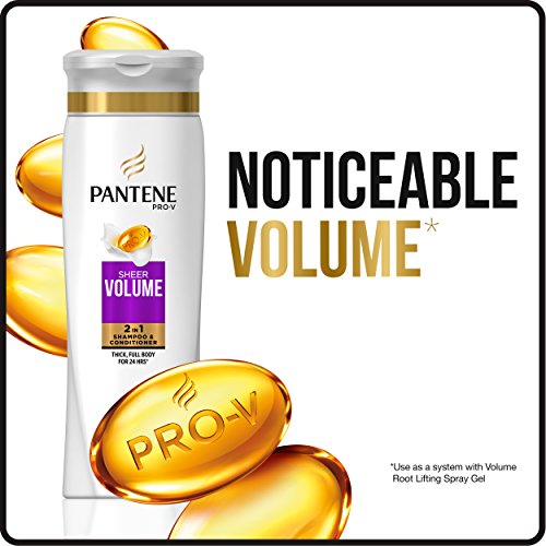Pantene Pro-V Sheer Volume 2 In 1 Shampoo & Conditioner, 12.6 Fl Oz, Pack of 4