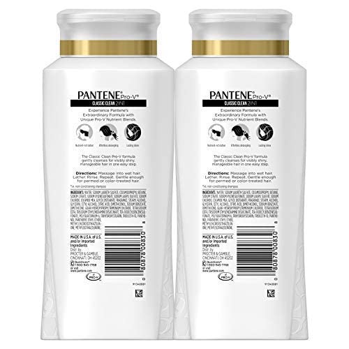 Pantene, Shampoo and Conditioner 2 in 1, Pro-V Classic Clean, 25.4 Fl Oz, Pac...