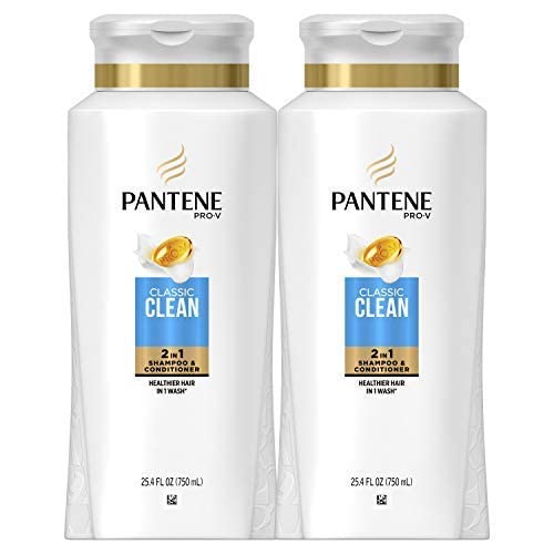 Pantene, Shampoo and Conditioner 2 in 1, Pro-V Classic Clean, 25.4 Fl Oz, Pac...