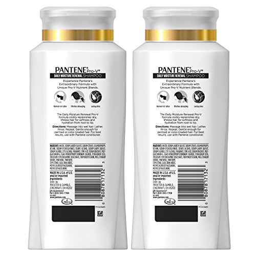 Pantene, Shampoo, Pro-V Daily Moisture Renewal for Dry Hair, 25.4 Fl Oz, Twin...