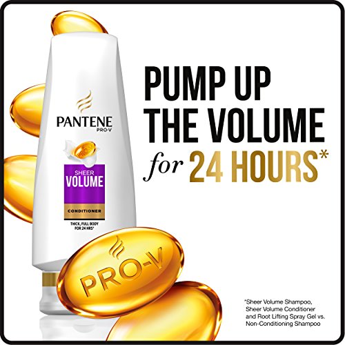 Pantene Volumizing Shampoo and Sulfate Free Conditioner for Fine Hair, Sheer ...