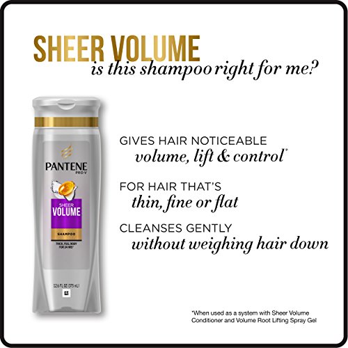 Pantene Volumizing Shampoo and Sulfate Free Conditioner for Fine Hair, Sheer ...