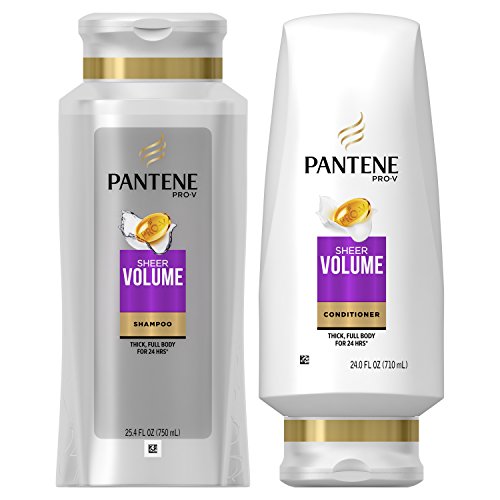 Pantene Volumizing Shampoo and Sulfate Free Conditioner for Fine Hair, Sheer ...