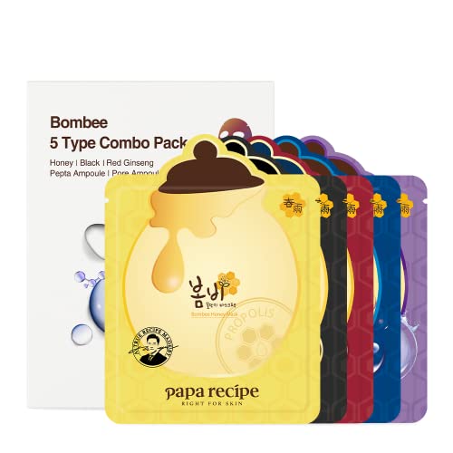 Papa Recipe Bombee Sheet Mask, Korean moisturizing honey mask pack for dehydr...