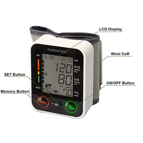 PARAMED Automatic Wrist Blood Pressure Monitor: Blood-Pressure Kit of Bp Cuff...