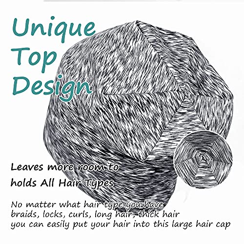 Satin Lined Sleep Cap Bonnet for Curly Hair and Braids, Stay On All Night Hai...