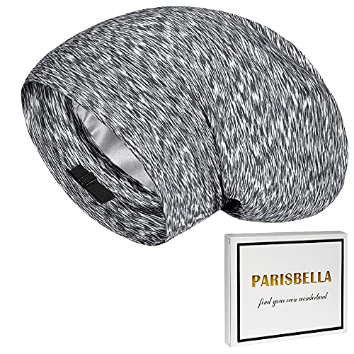 Satin Lined Sleep Cap Bonnet for Curly Hair and Braids, Stay On All Night Hai...