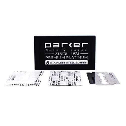 100 Count, Parker Safety Razor Double Edge Safety Razor Blades, Premium Plati...
