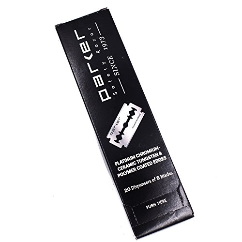 100 Count, Parker Safety Razor Double Edge Safety Razor Blades, Premium Plati...