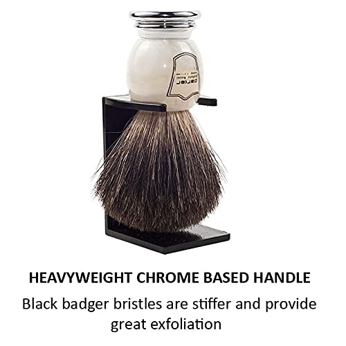 Parker Safety Razor, 100% Black Badger Bristle Shaving Brush with Elegant Mar...