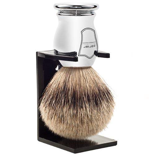 Parker Safety Razor 100% Silvertip Badger Bristle Shaving Brush–Chrome Handle...