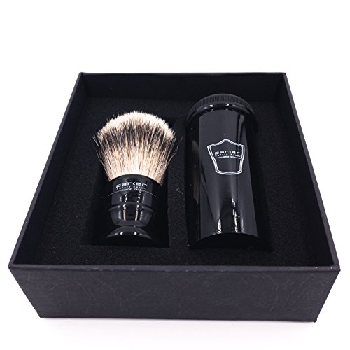 Parker Safety Razor,100% Silvertip Travel Shave Brush with Case, Black - Also...