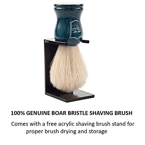 Parker Safety Razor Handmade 100% Deluxe Boar Bristle Shaving Brush – Blue Wo...