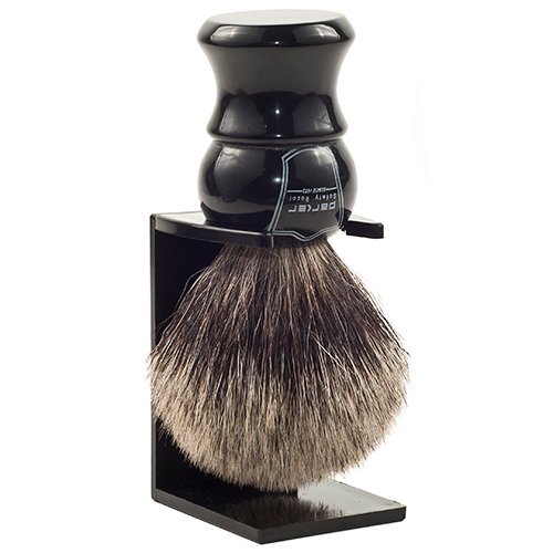 Parker Safety Razor, Long Loft 3-Band Pure Badger Bristle Shaving Brush with ...