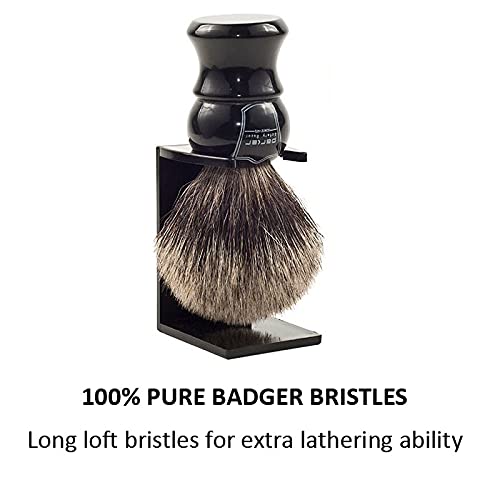 Parker Safety Razor, Long Loft 3-Band Pure Badger Bristle Shaving Brush with ...