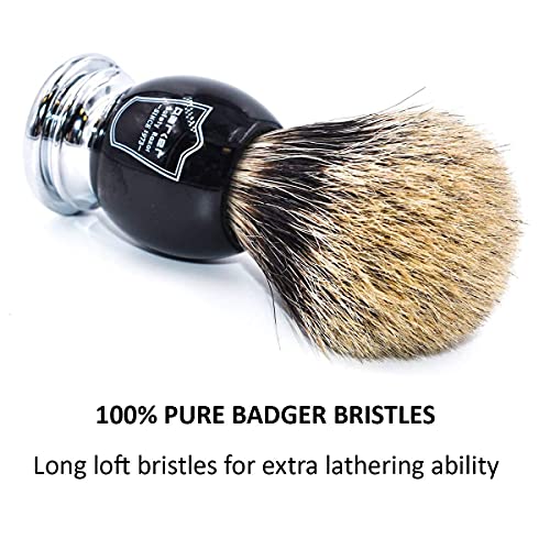 Parker Safety Razor, Premium 3 Band Pure Badger Shaving Brush with Stand Incl...