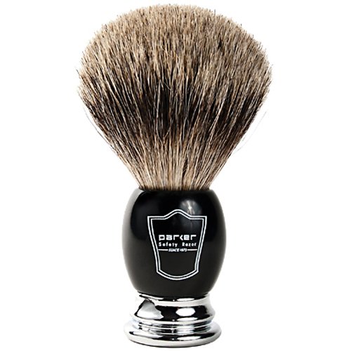 Parker Safety Razor, Premium 3 Band Pure Badger Shaving Brush with Stand Incl...