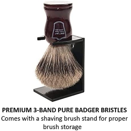 Parker Safety Razor Premium Handmade"LONG LOFT" 3-Band Pure Badger Bristle Sh...