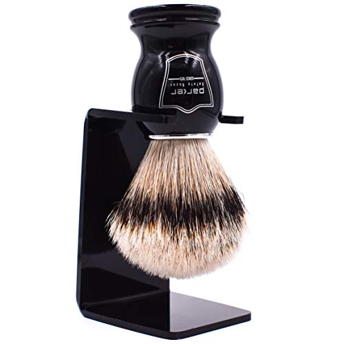 Parker Safety Razor’s 100% Silvertip Badger Bristle Shave Brush – Brush Stand...