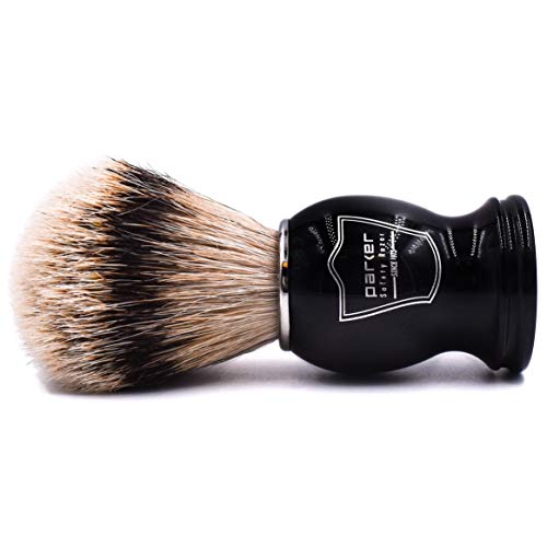 Parker Safety Razor’s 100% Silvertip Badger Bristle Shave Brush – Brush Stand...