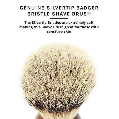 Parker Safety Razor Silvertip Badger Shaving Brush–Faux Horn Handle with a Ch...