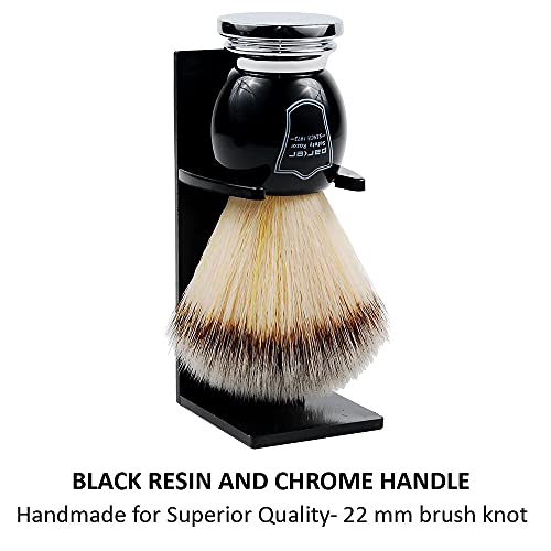 Parker's Deluxe Synthetic Silvertip Shaving Brush w/Black & Chrome Handle