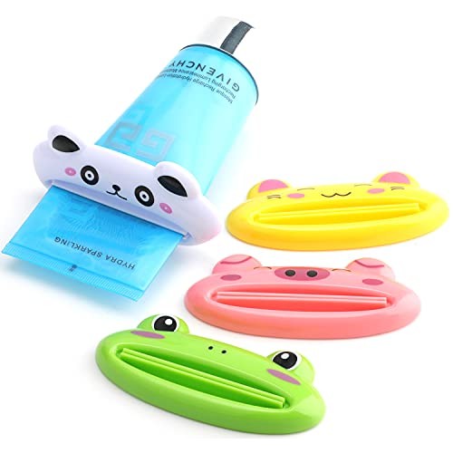 PASOW Cartoon Animal Plastic Frog Cat Panda Pig Shaped Toothpaste Cream Squee...