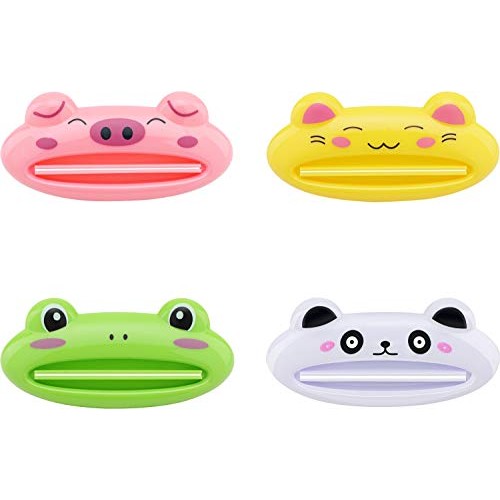 PASOW Cartoon Animal Plastic Frog Cat Panda Pig Shaped Toothpaste Cream Squee...