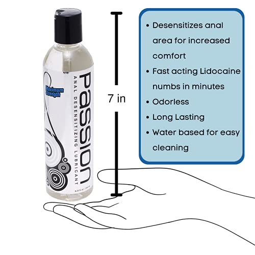 Passion Lubes Maximum Strength Anal Desensitizing Lube, 8.25 fl oz