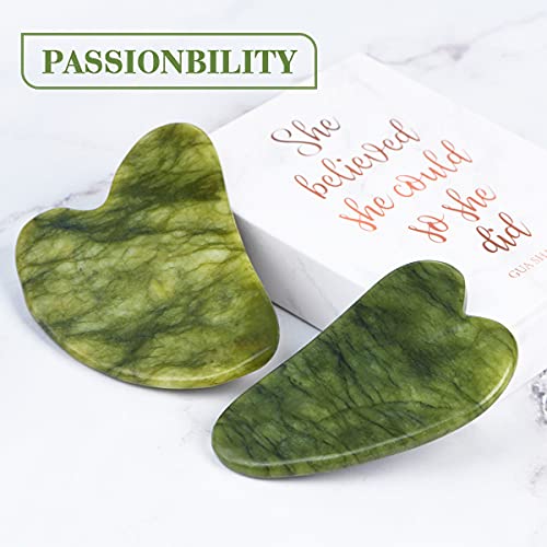 Gua Sha Facial Tool, Guasha Tool for Face, Natural Jade Stone Guasha for Face...