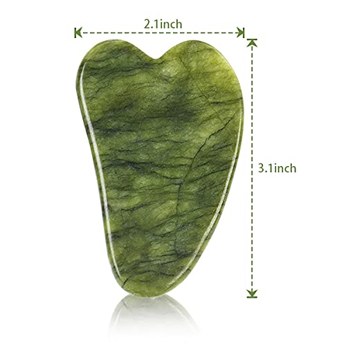 Gua Sha Facial Tool, Guasha Tool for Face, Natural Jade Stone Guasha for Face...