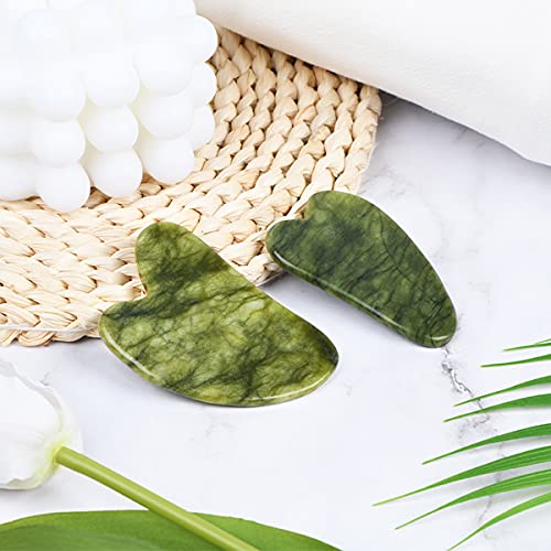 Gua Sha Facial Tool, Guasha Tool for Face, Natural Jade Stone Guasha for Face...