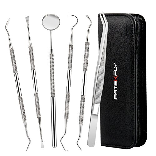 Dental Tools,Patekfly Stainless Steel 6 Pack Dental Pick Dental Floss, Dental...