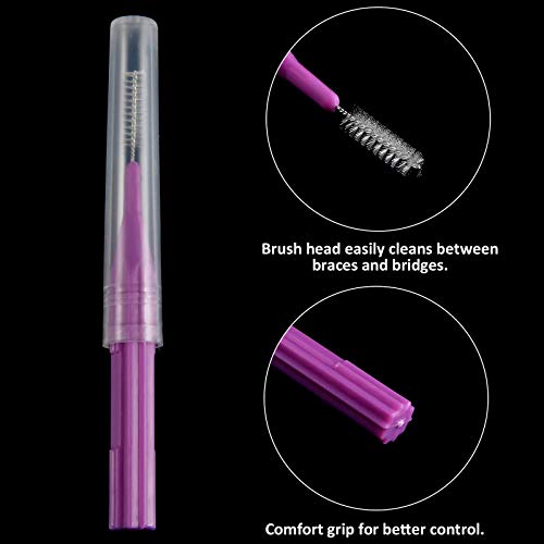 100 Pieces Braces Brush for Cleaner Interdental Brush Toothpick Dental Flossi...