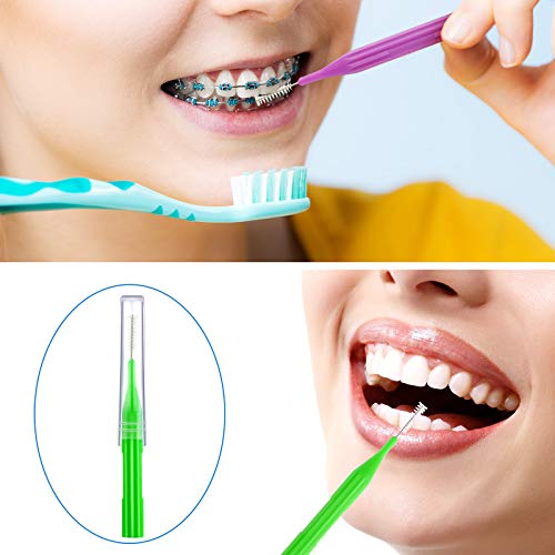 100 Pieces Braces Brush for Cleaner Interdental Brush Toothpick Dental Flossi...