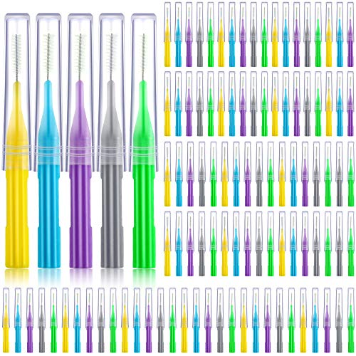 100 Pieces Braces Brush for Cleaner Interdental Brush Toothpick Dental Flossi...