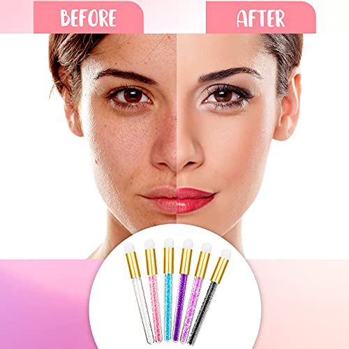 12 Pieces Glitter Lash Shampoo Brushes, Nose Pore Deep Cleaning Brush, Peel o...