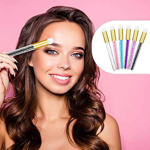 12 Pieces Glitter Lash Shampoo Brushes, Nose Pore Deep Cleaning Brush, Peel o...